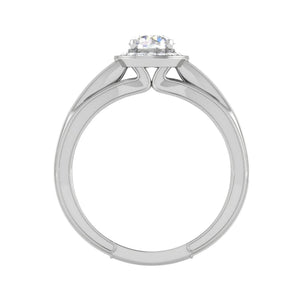 Jewelove™ Rings J VS / Women's Band only 0.50 cts Solitaire Halo Diamond Shank Platinum Ring JL PT RH RD 211