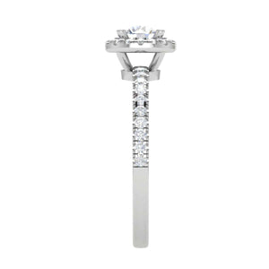 Jewelove™ Rings J VS / Women's Band only 0.50 cts Solitaire Halo Diamond Shank Platinum Ring JL PT RH RD 221