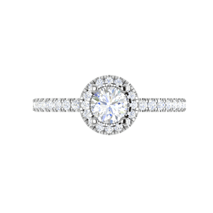 Jewelove™ Rings J VS / Women's Band only 0.50 cts Solitaire Halo Diamond Shank Platinum Ring JL PT RH RD 221