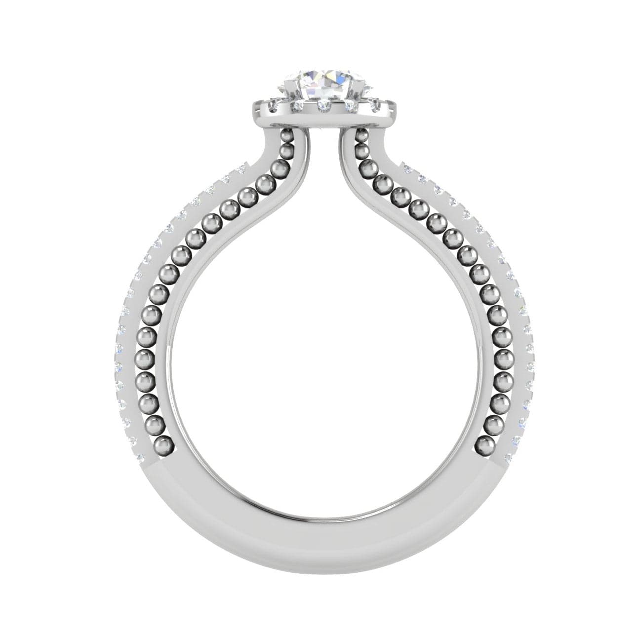 Jewelove™ Rings J VS / Women's Band only 0.50 cts Solitaire Halo Diamond Shank Platinum Ring JL PT RH RD 222