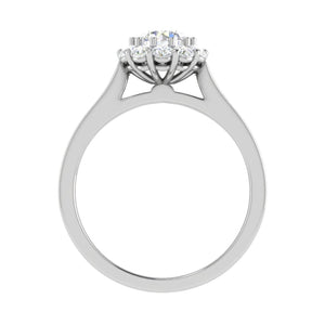 Jewelove™ Rings J VS / Women's Band only 0.50 cts Solitaire Halo Diamond Shank Platinum Ring JL PT RH RD 232