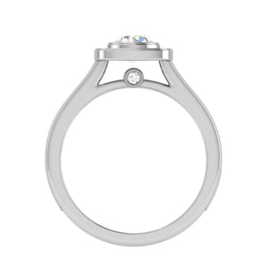 Jewelove™ Rings J VS / Women's Band only 0.50 cts Solitaire Halo Diamond Shank Platinum Ring JL PT RH RD 246