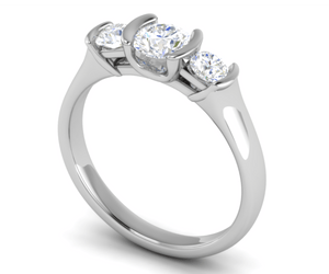 Jewelove™ Rings J VS / Women's Band only 0.50 cts Solitaire Platinum Diamond Ring JL PT R3 RD 167