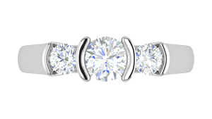 Jewelove™ Rings J VS / Women's Band only 0.50 cts Solitaire Platinum Diamond Ring JL PT R3 RD 167