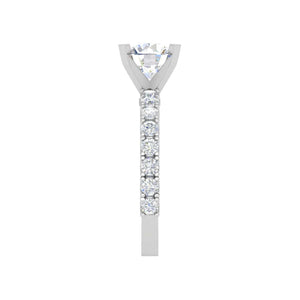 Jewelove™ J VS / Women's Band only 0.50 cts Solitaire Platinum Diamond Shank Ring JL PT RERSS1221