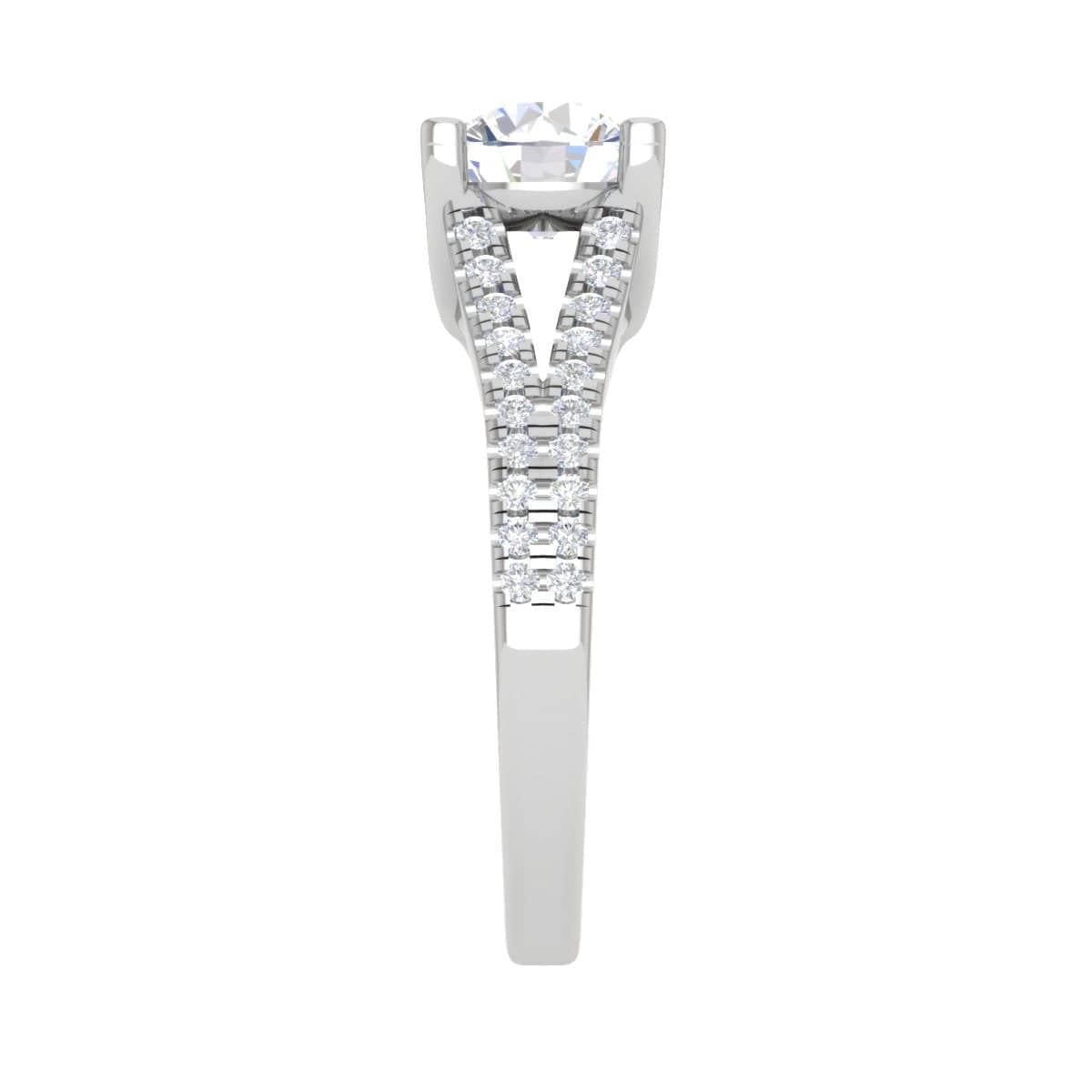 Jewelove™ J VS / Women's Band only 0.50 cts Solitaire Platinum Diamond Split Shank Ring JL PT PR RD 100