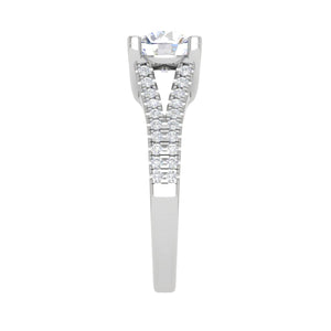 Jewelove™ J VS / Women's Band only 0.50 cts Solitaire Platinum Diamond Split Shank Ring JL PT PR RD 100