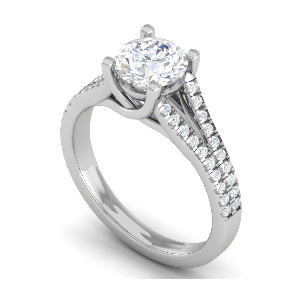 Jewelove™ J VS / Women's Band only 0.50 cts Solitaire Platinum Diamond Split Shank Ring JL PT PR RD 100