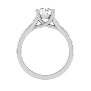 Jewelove™ J VS / Women's Band only 0.50 cts Solitaire Platinum Diamond Split Shank Ring JL PT PR RD 100