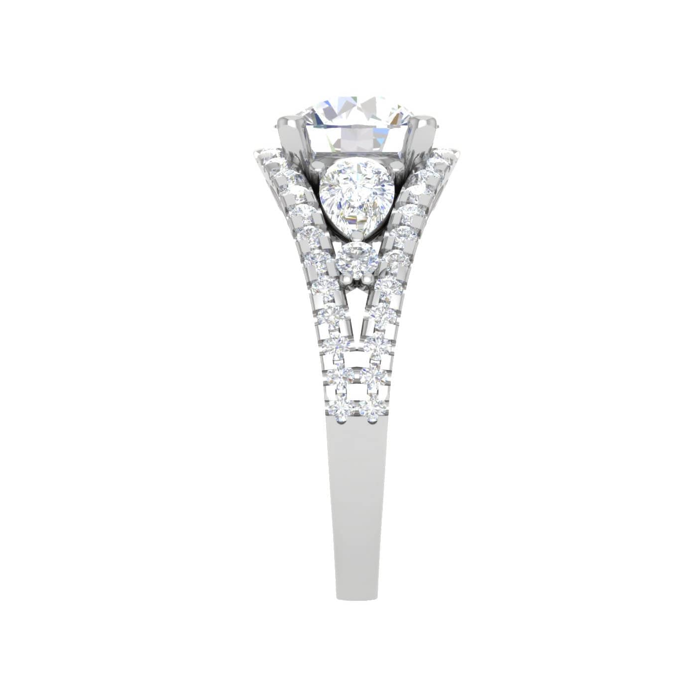 Jewelove™ J VS / Women's Band only 0.50 cts Solitaire Platinum Diamond Split Shank Ring JL PT RERSS1220