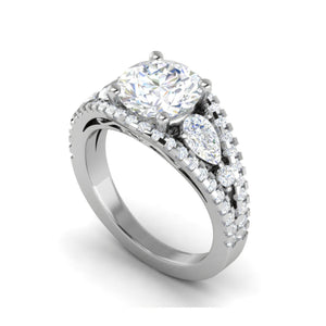 Jewelove™ J VS / Women's Band only 0.50 cts Solitaire Platinum Diamond Split Shank Ring JL PT RERSS1220