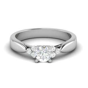 Jewelove™ Rings VS J / Women's Band only 0.50 cts Solitaire Platinum Diamonds Ring JL PT RC RD 261