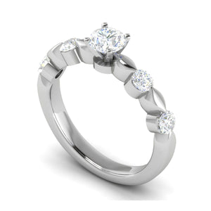 Jewelove™ Rings VS J / Women's Band only 0.50 cts Solitaire Platinum Diamonds Ring JL PT RC RD 263