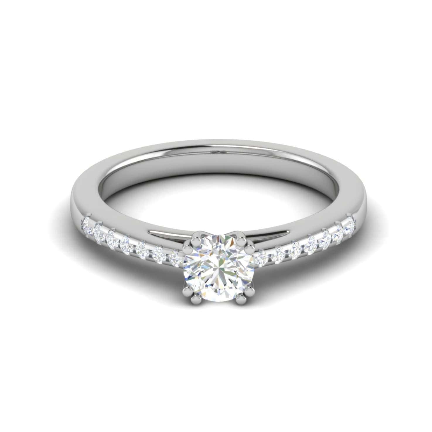 Jewelove™ Rings VS J / Women's Band only 0.50 cts Solitaire Platinum Diamonds Ring JL PT RC RD 265