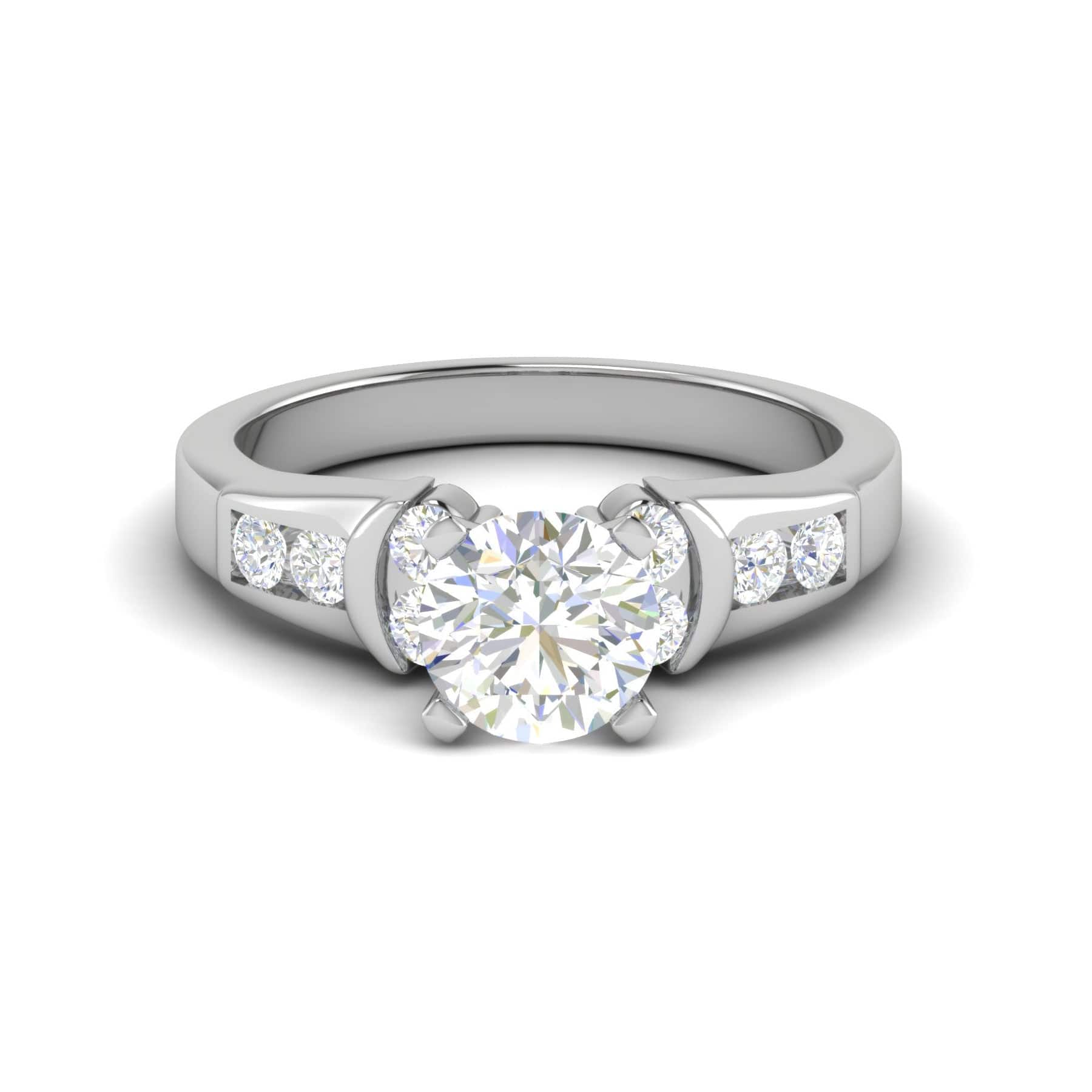 Jewelove™ Rings VS J / Women's Band only 0.50 cts Solitaire Platinum Diamonds Ring JL PT RC RD 267