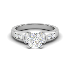 Jewelove™ Rings VS J / Women's Band only 0.50 cts Solitaire Platinum Diamonds Ring JL PT RC RD 267