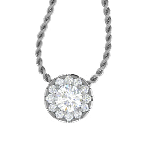 Jewelove™ Pendants 0.50.cts Solitaire Platinum Halo Diamond Pendant for Women JL PT P PF6135