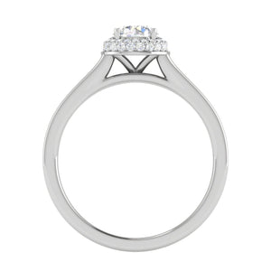 Jewelove™ Rings J VS / Women's Band only 0.50 cts Solitaire Platinum Halo Diamond Shank Ring JL PT RH RD 227