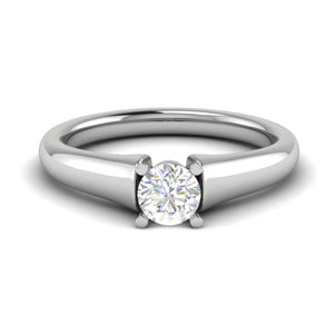 Jewelove™ J VS / Women's Band only 0.50 cts Solitaire Platinum Ring JL PT RS RD 112