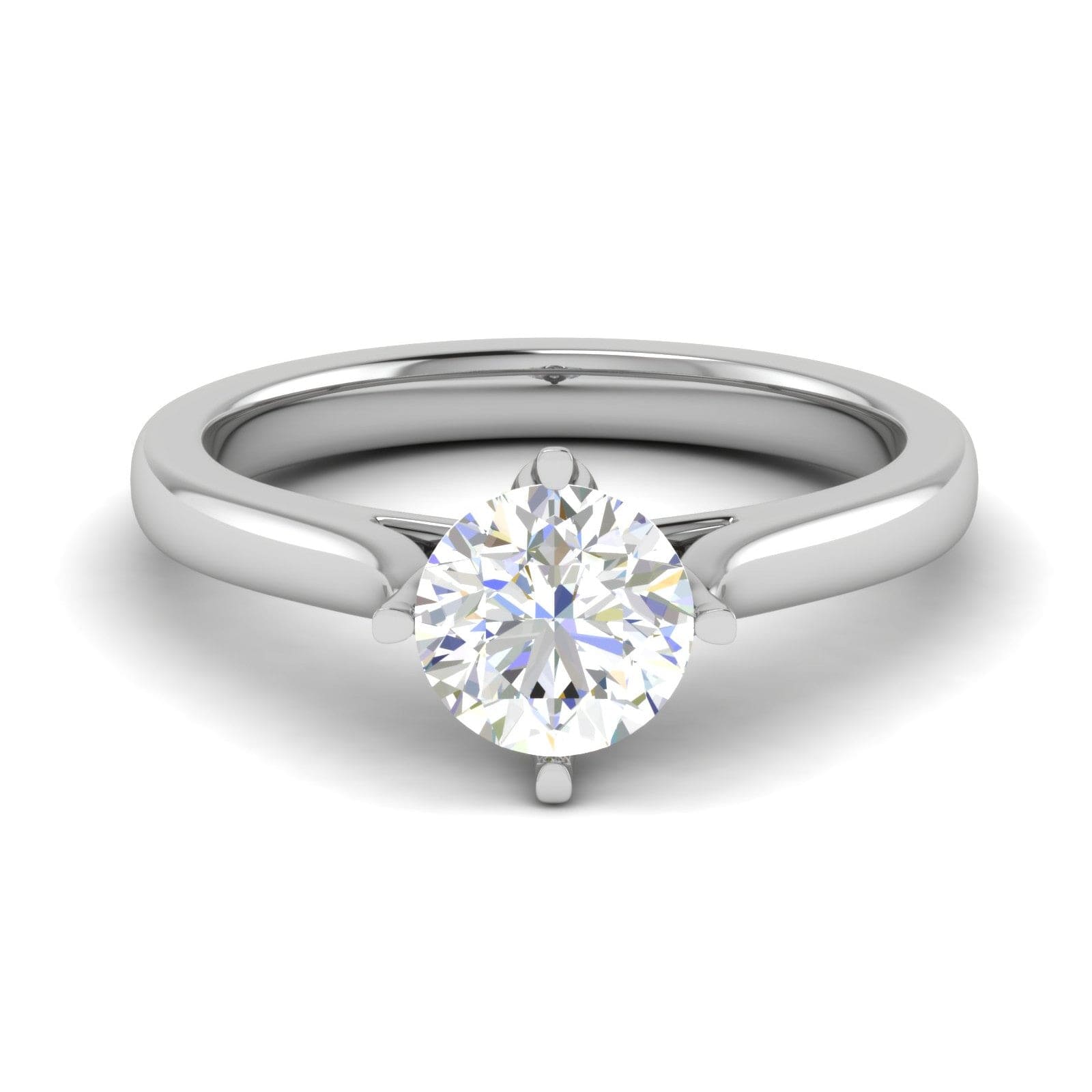 Jewelove™ Rings VS J / Women's Band only 0.50 cts Solitaire Platinum Ring JL PT RS RD 119