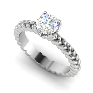 Jewelove™ Rings VS J / Women's Band only 0.50 cts Solitaire Platinum Ring JL PT RS RD 121