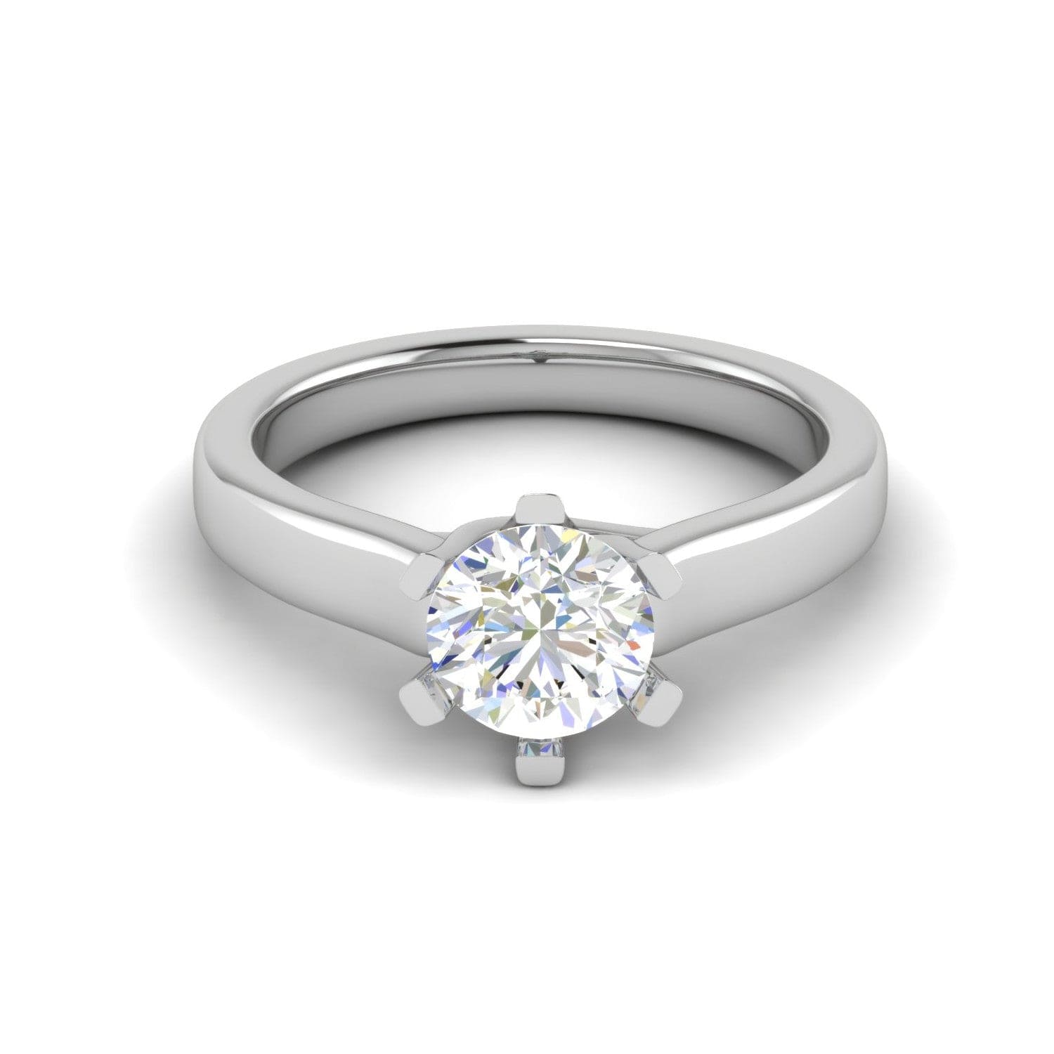 Jewelove™ Rings VS J / Women's Band only 0.50 cts Solitaire Platinum Ring JL PT RS RD 126