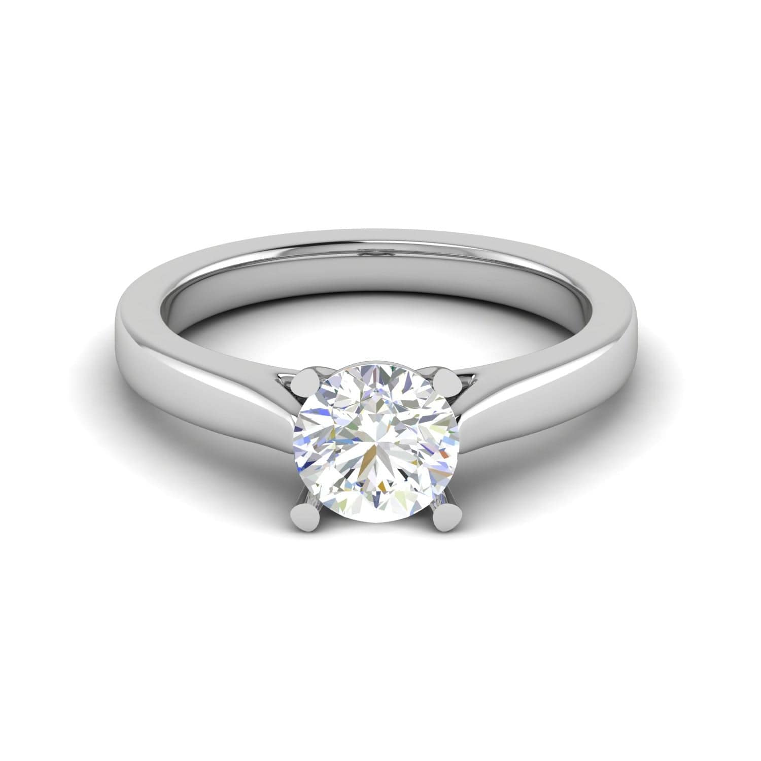 Jewelove™ Rings VS J / Women's Band only 0.50 cts Solitaire Platinum Ring JL PT RS RD 135