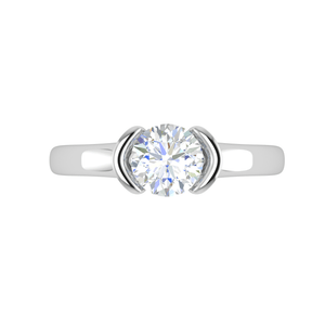 Jewelove™ Rings VS J / Women's Band only 0.50 cts Solitaire Platinum Ring JL PT RS RD 139