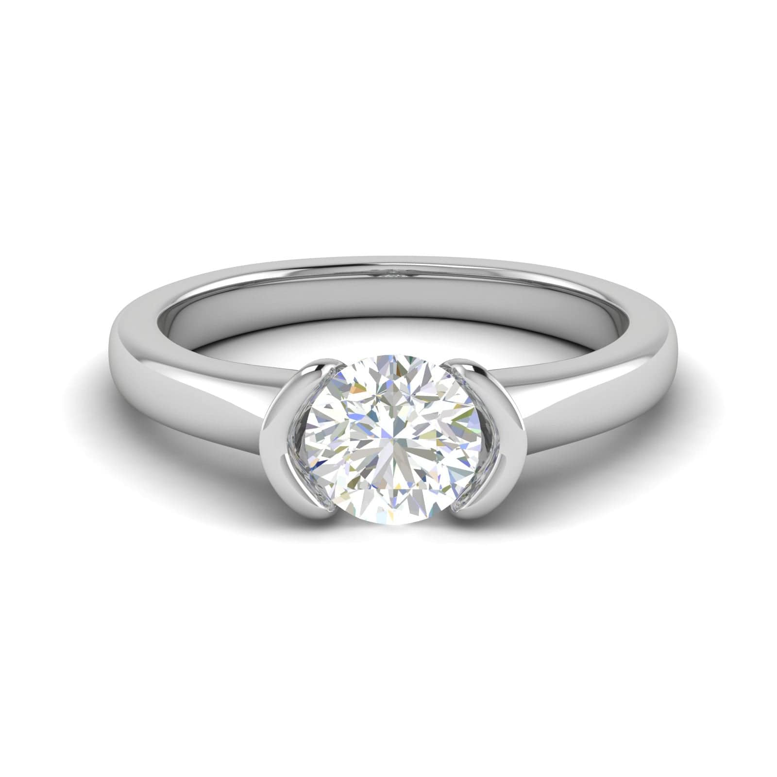 Jewelove™ Rings VS J / Women's Band only 0.50 cts Solitaire Platinum Ring JL PT RS RD 139