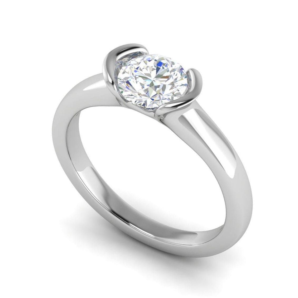 Jewelove™ Rings VS J / Women's Band only 0.50 cts Solitaire Platinum Ring JL PT RS RD 139