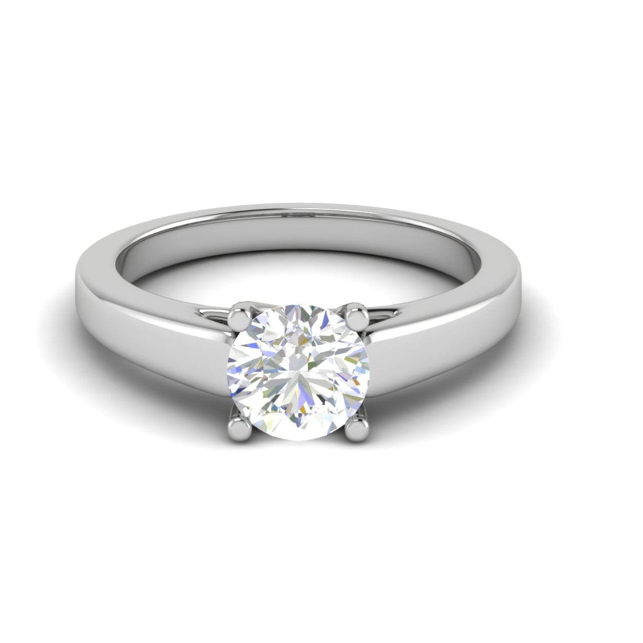 Jewelove™ Rings VS J / Women's Band only 0.50 cts Solitaire Platinum Ring JL PT RS RD 143