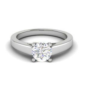 Jewelove™ Rings VS J / Women's Band only 0.50 cts Solitaire Platinum Ring JL PT RS RD 143