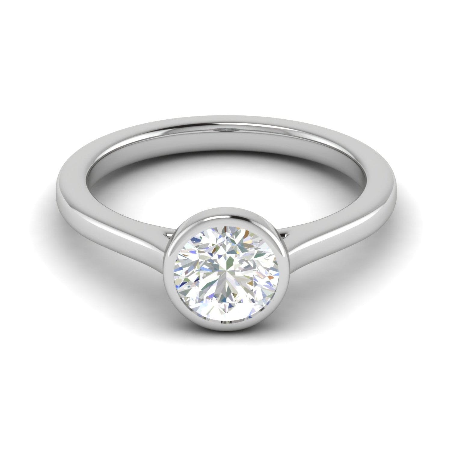 Jewelove™ Rings VS J / Women's Band only 0.50 cts Solitaire Platinum Ring JL PT RS RD 145