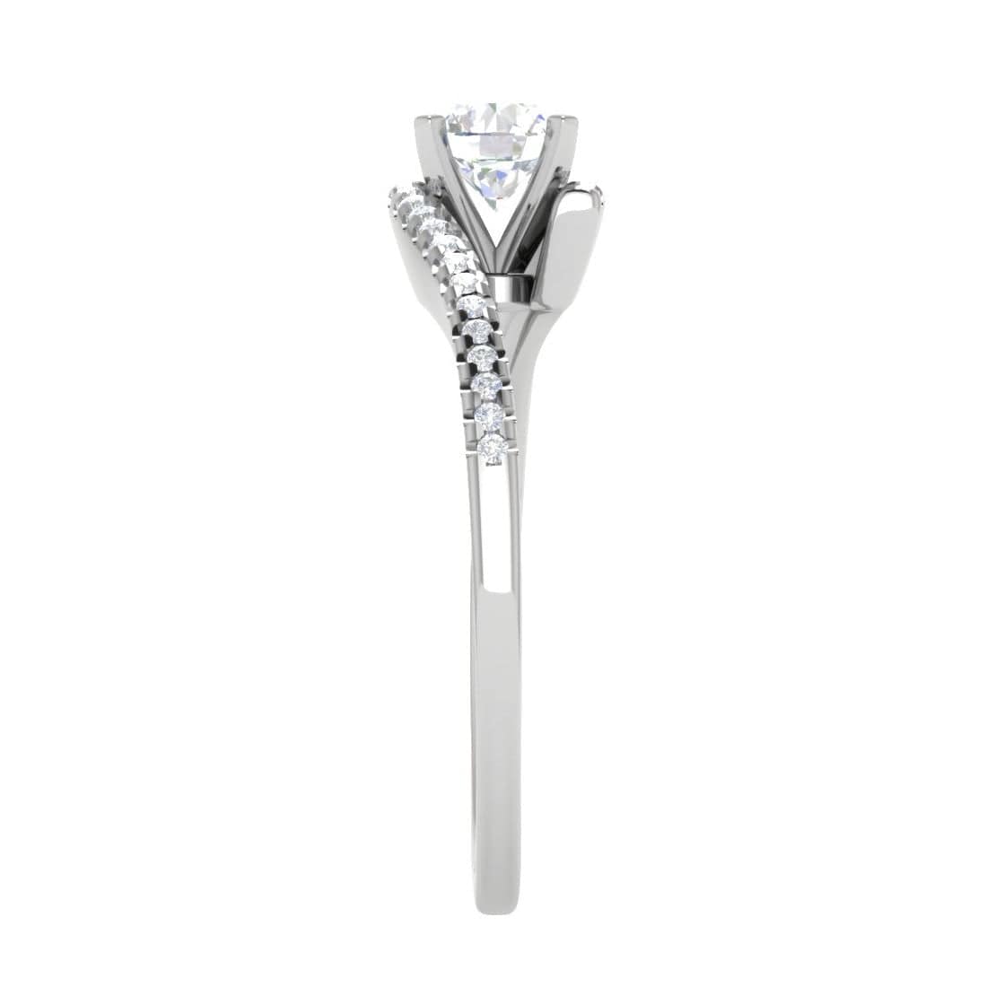 Jewelove™ Rings VS J / Women's Band only 0.50 cts Solitaire Shank Diamond Platinum Ring JL PT RP RD 215