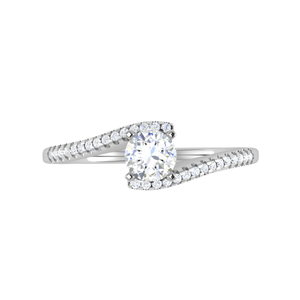 Jewelove™ Rings VS J / Women's Band only 0.50 cts Solitaire Shank Diamond Platinum Ring JL PT RP RD 215