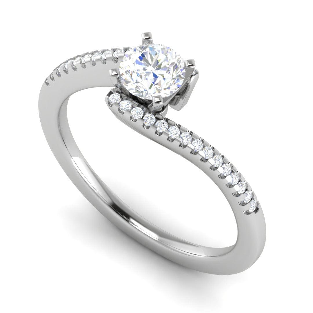 Jewelove™ Rings VS J / Women's Band only 0.50 cts Solitaire Shank Diamond Platinum Ring JL PT RP RD 215