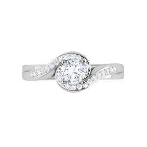 Jewelove™ Rings VS J / Women's Band only 0.50 cts Solitaire Shank Diamond Platinum Ring JL PT RP RD 218