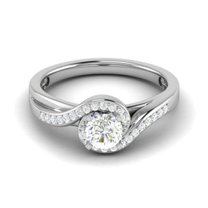 Jewelove™ Rings VS J / Women's Band only 0.50 cts Solitaire Shank Diamond Platinum Ring JL PT RP RD 218