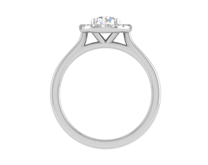 Jewelove™ Rings J VS / Women's Band only 0.50 cts Solitaire Single Halo Platinum Ring JL PT RH RD 111