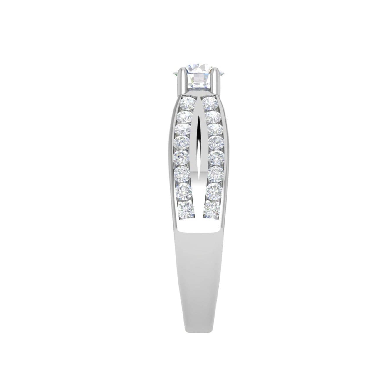 Jewelove™ Rings VS J / Women's Band only 0.50 cts Solitaire Split Diamond Shank Platinum Ring JL PT RC RD 269