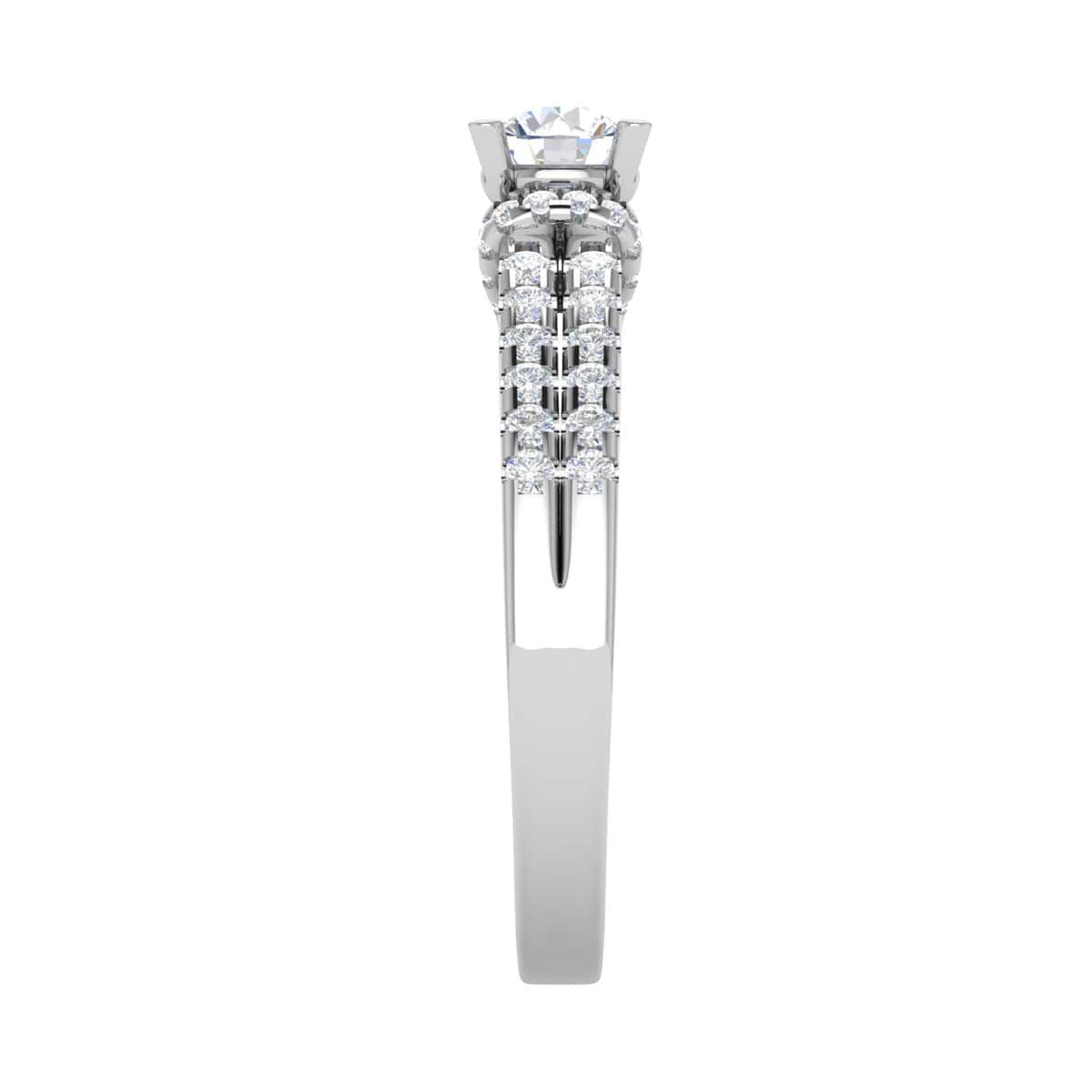 Jewelove™ Rings VS J / Women's Band only 0.50 cts Solitaire Split Diamond Shank Platinum Ring JL PT RP RD 207