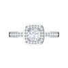 Jewelove™ Rings J VS / Women's Band only 0.50 cts Solitaire Square halo Diamond Split Shank Platinum Ring JL PT RH RD 177