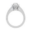 Jewelove™ Rings J VS / Women's Band only 0.50 cts Solitaire Square halo Diamond Split Shank Platinum Ring JL PT RH RD 177