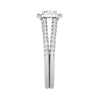 Jewelove™ Rings J VS / Women's Band only 0.50 cts Solitaire Square Halo Diamond Split Shank Platinum Ring JL PT RH RD 218