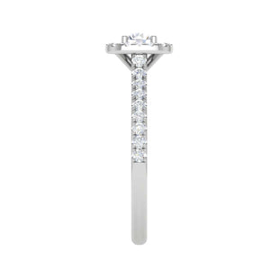 Jewelove™ Rings J VS / Women's Band only 0.50 cts. Solitaire Square Halo Platinum Diamond Shank Ring JL PT RH RD 217