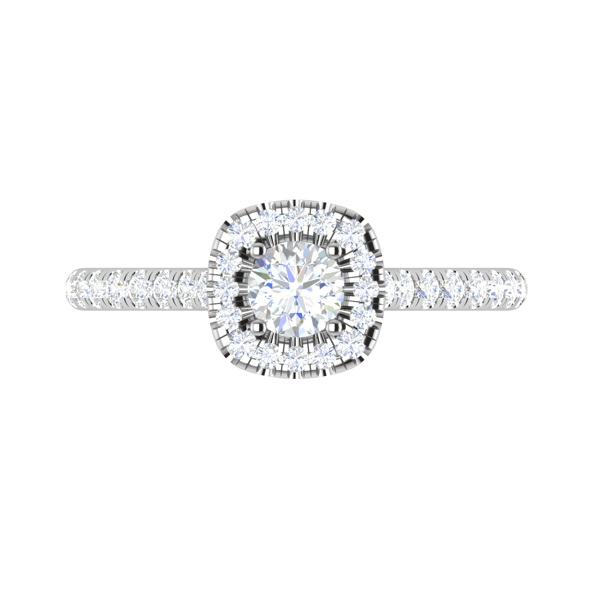 Jewelove™ Rings J VS / Women's Band only 0.50 cts. Solitaire Square Halo Platinum Diamond Shank Ring JL PT RH RD 217