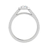 Jewelove™ Rings J VS / Women's Band only 0.50 cts Solitaire Square Halo Split Shank Platinum Ring JL PT RH RD 210