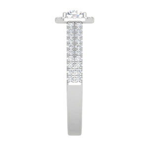 Jewelove™ Rings J VS / Women's Band only 0.50 cts Solitaire Square Halo Split Shank Platinum Ring JL PT RH RD 210