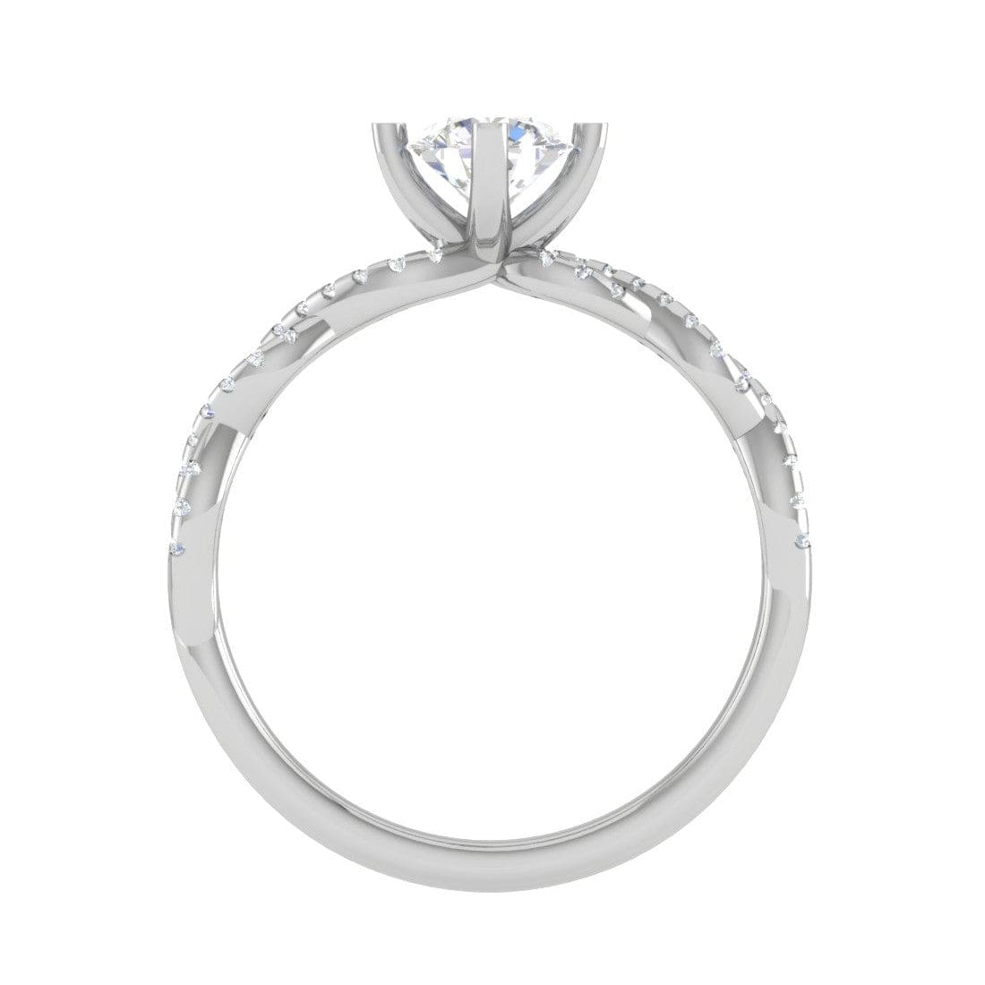 Jewelove™ Rings VS J / Women's Band only 0.50 cts Solitaire Twisted Shank Diamond Platinum Ring JL PT RP RD 192