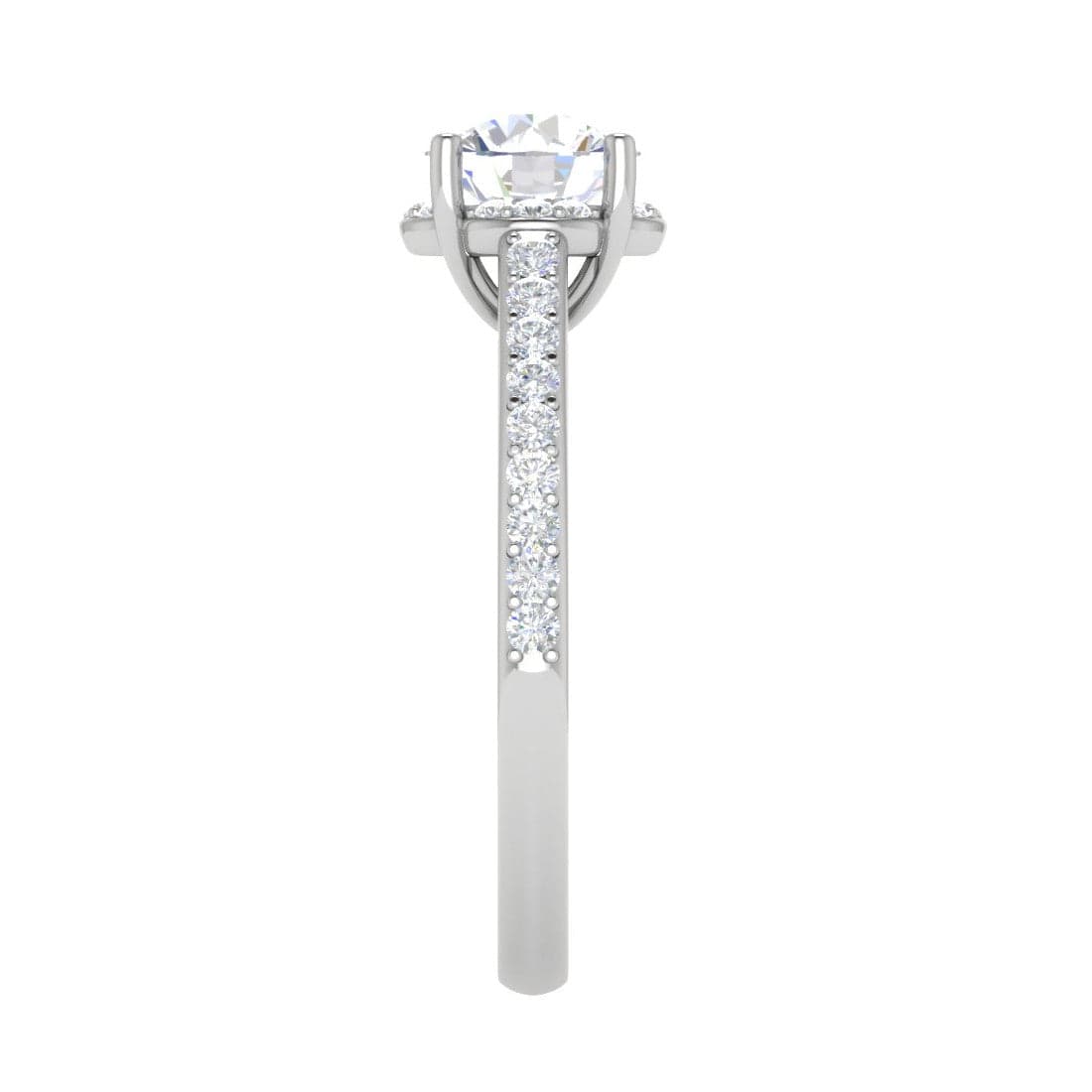 Jewelove™ Rings J VS / Women's Band only 0.50 cts Solitaire with Diamond Shank Platinum Ring JL PT RH RD 236